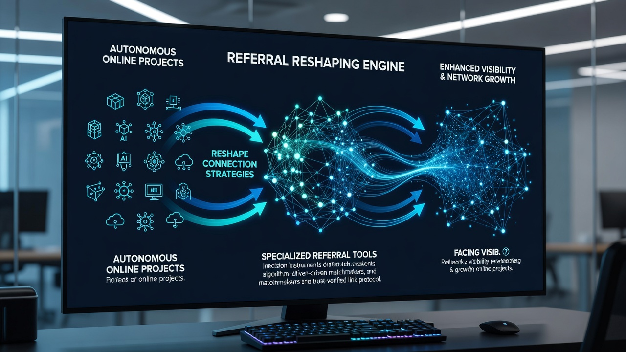 Analytics dashboard from a referral platform displaying traffic stability metrics for autonomous projects